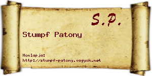 Stumpf Patony névjegykártya